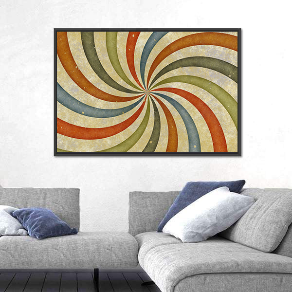 Vintage Swirling Spiral Abstract Canvas Wall Art