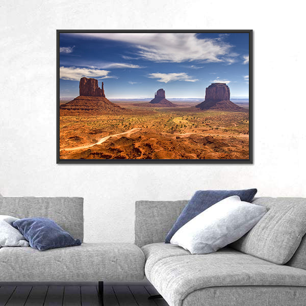 Monument Valley Buttes in Warm Desert Light Canvas Wall Art