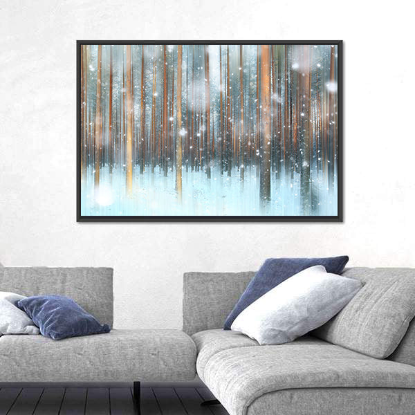 Magical Winter Forest Canvas Wall Art