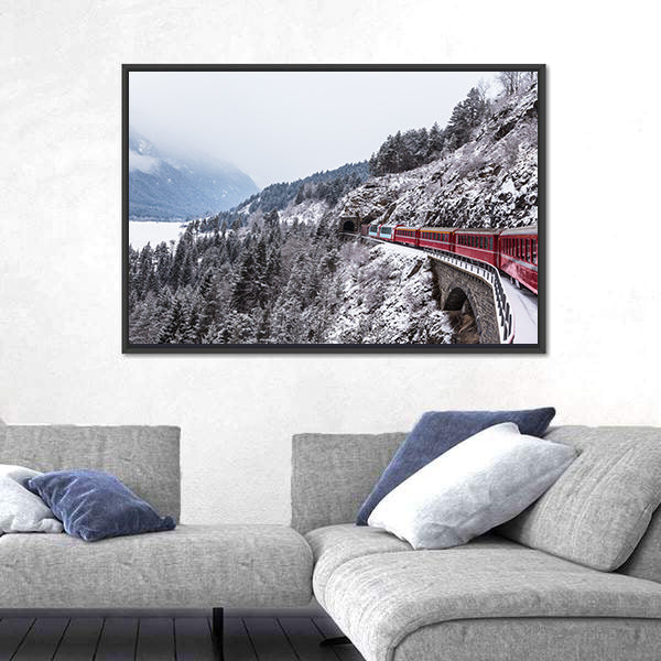 Glacier Express In Switzerland Canvas Wall Art