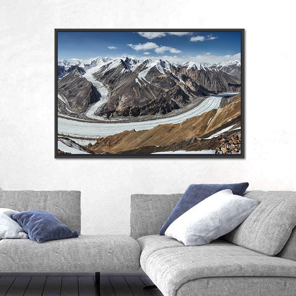 Scenic Fedchenko Glacier In Tajikistan Canvas Wall Art