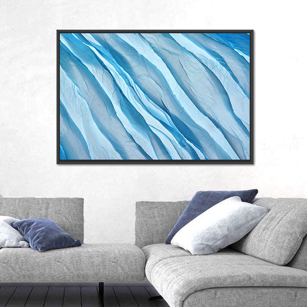 Soft Blue Chiffon Waves Canvas Wall Art