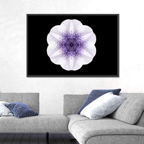 White Flower Mandala Canvas Wall Art
