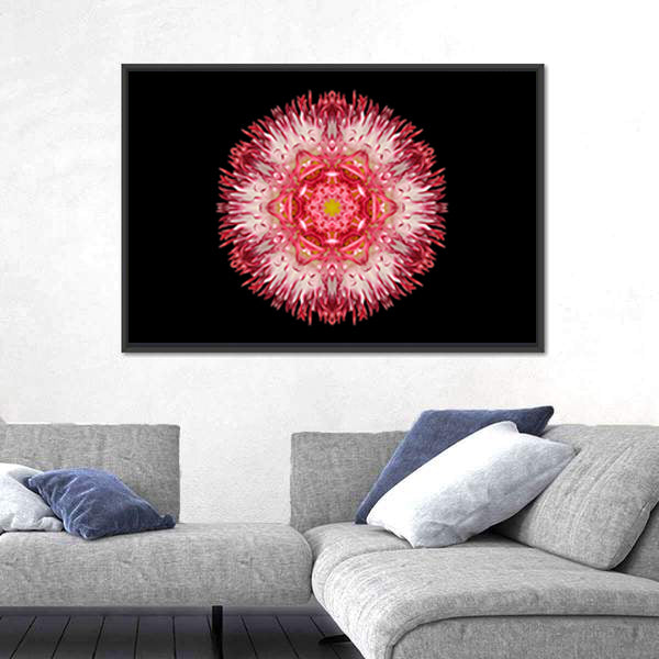 Pink Mandala Flower Canvas Wall Art