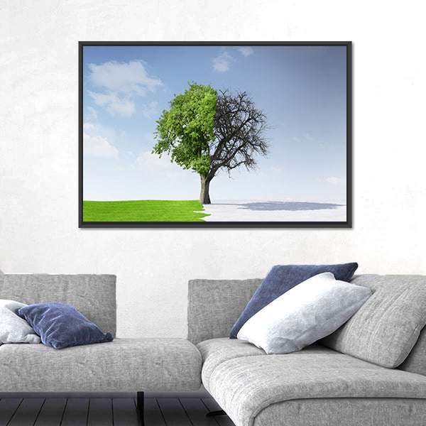 Summer To Winter Concept Canvas Wall Art