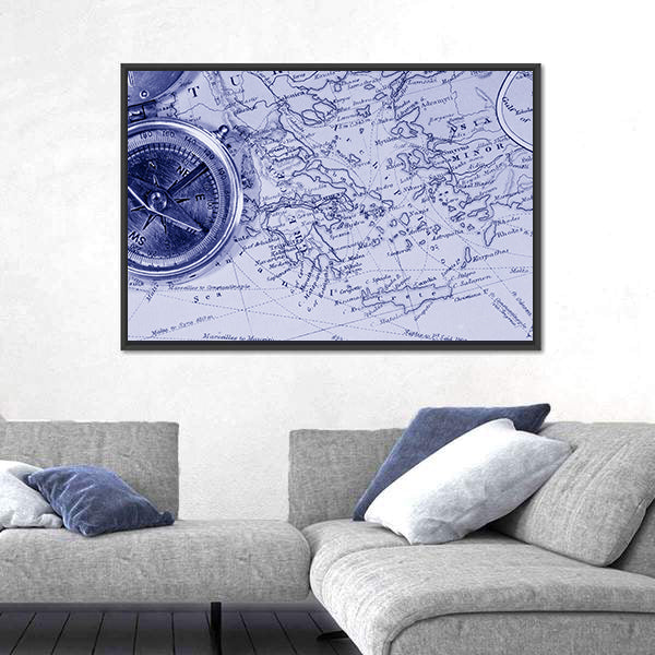 Antique Maps Showing Countries And Trade Routes Canvas Wall Art