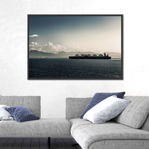 Liquefied Natural Gas LNG Carrier Ship In Sea Canvas Wall Art