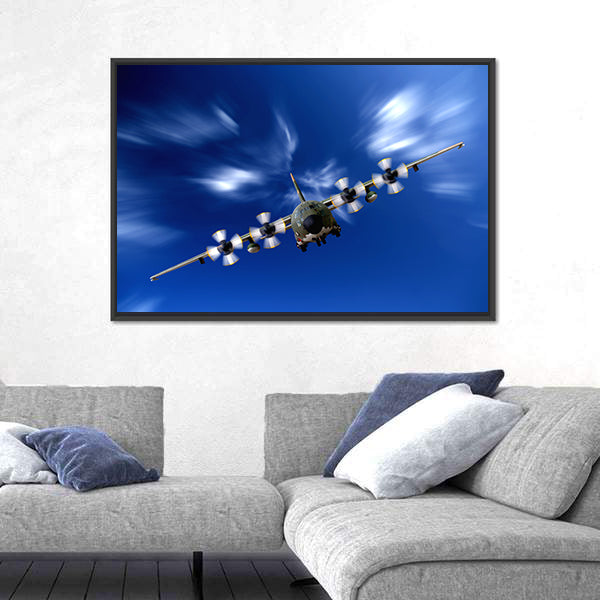 C130 Military Airplane Canvas Wall Art