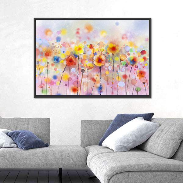 Floral Watercolor Abstract Canvas Wall Art