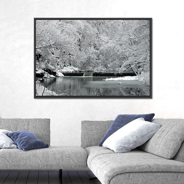Snow Covered Fairmount Park In Philadelphia Canvas Wall Art