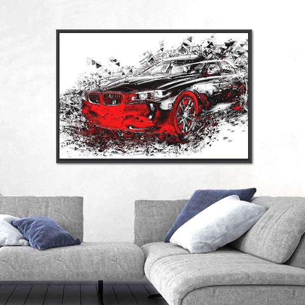 Abstract Bmw Sports Car Canvas Wall Art