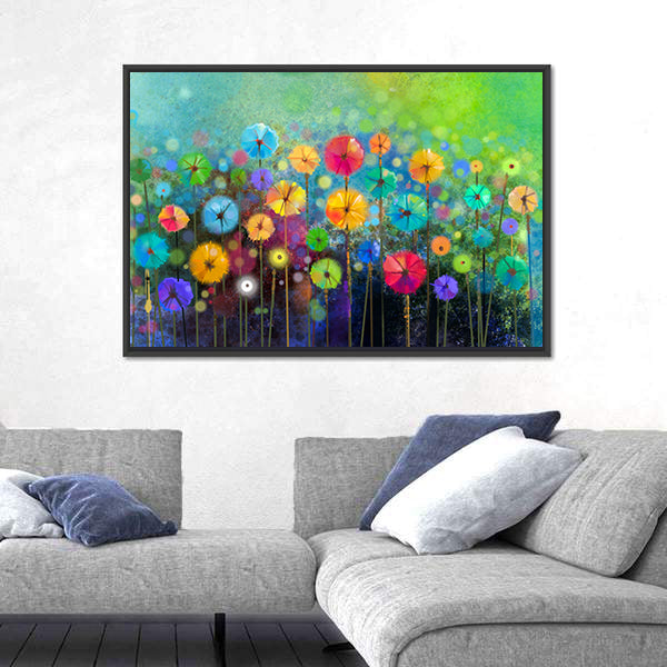 Watercolor Abstract Floral Field Canvas Wall Art