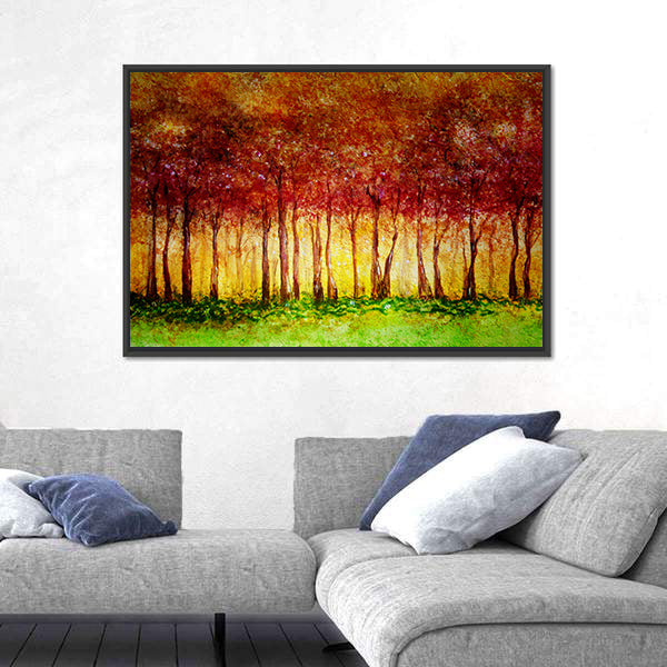 Forest In Fall Canvas Wall Art