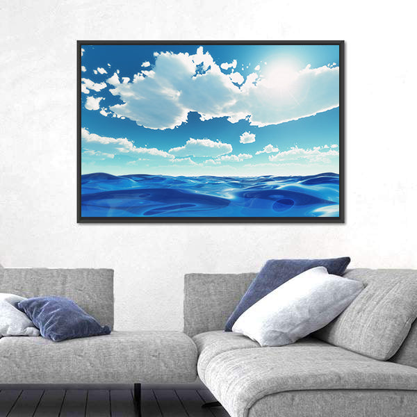 Summer Ocean Waves Canvas Wall Art