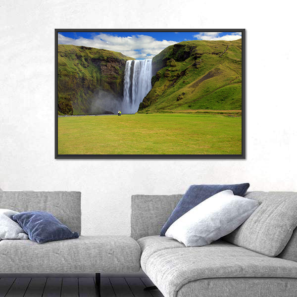 Skogarfoss Waterfall In South East Iceland Canvas Wall Art