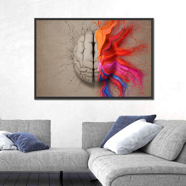 Creative Brain Paint Explosion Canvas Wall Art