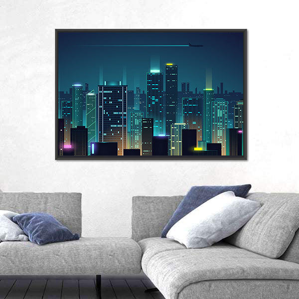 New York City Night Skyline Canvas Wall Art