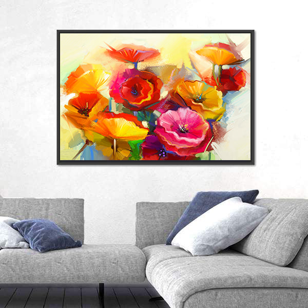 Colorful Spring Flowers Canvas Wall Art