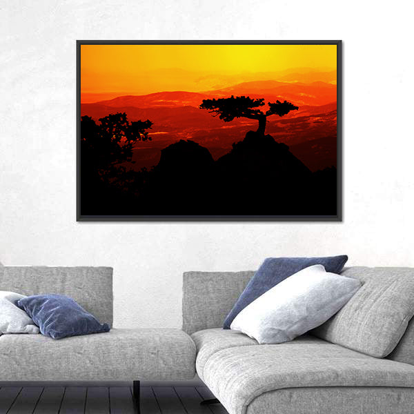 African Jungle Sunset Canvas Wall Art