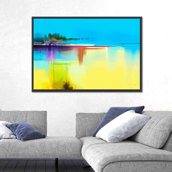 Lake In Spring Season Canvas Wall Art