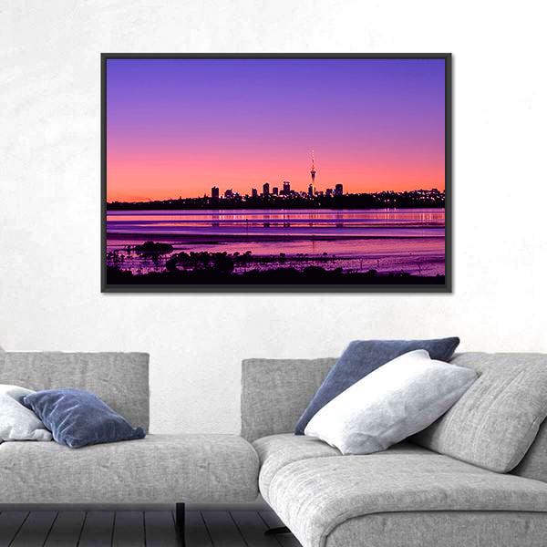 Auckland City Sunrise Canvas Wall Art