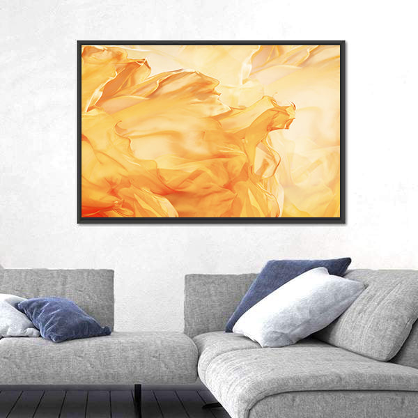 Golden Flowing Fabric Abstract Canvas Wall Art