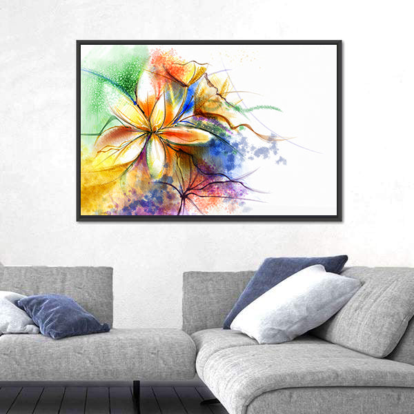 Colorful Abstract Lilies Canvas Wall Art