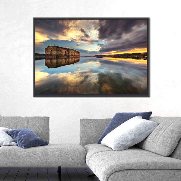 Abandoned Church In Dam Jrebchevo In Bulgaria Canvas Wall Art