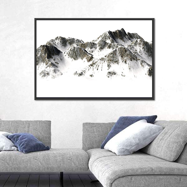 Snowy Mountain Peak Canvas Wall Art
