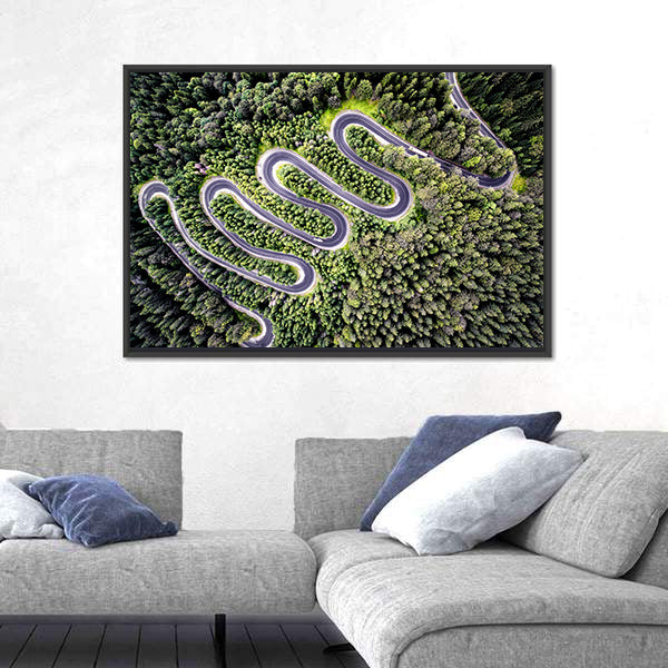 Transfagarasan Curvy Road In Romania Canvas Wall Art