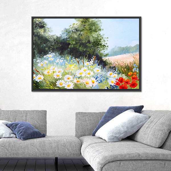 Meadow of Daisies Canvas Wall Art