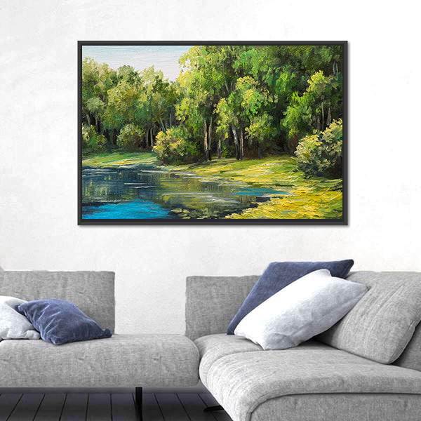 Lake in the Forest Canvas Wall Art