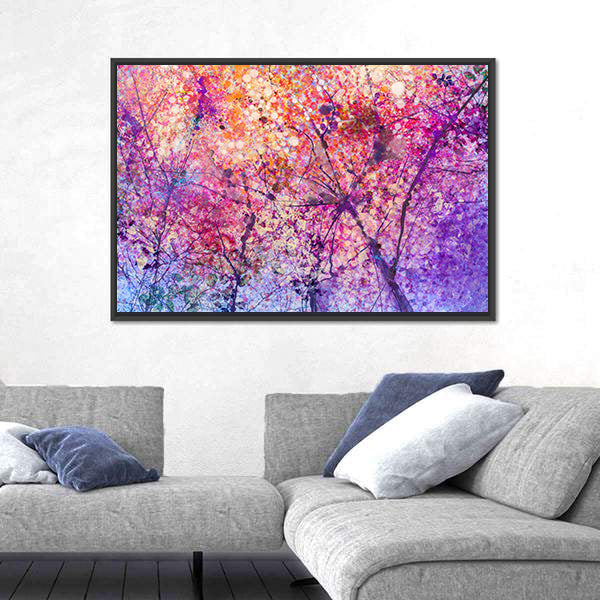 Cherry Blossom Flower Abstract Canvas Wall Art