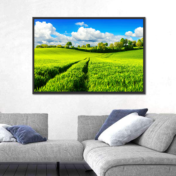 Idyllic Green Fields Canvas Wall Art