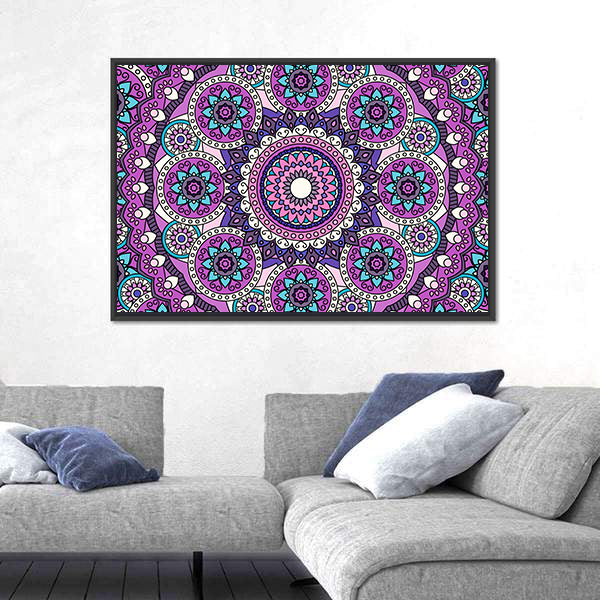 Purple Mandala Pattern Canvas Wall Art