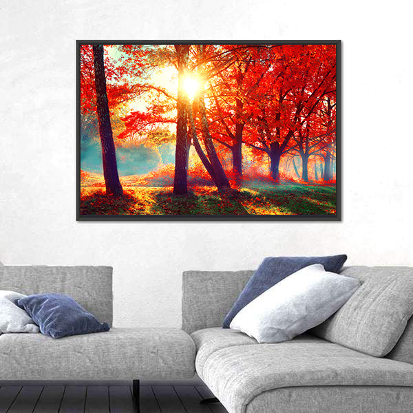 Beautiful Autumnal Park Canvas Wall Art