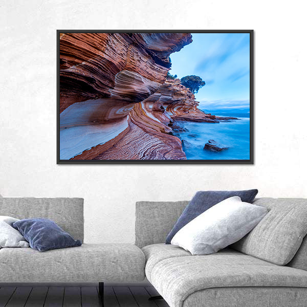 Painted Cliffs on Maria Island Canvas Wall Art