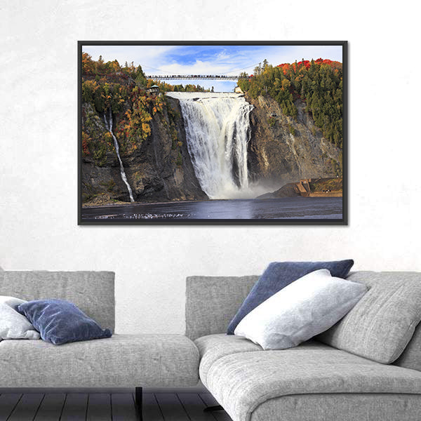 Montmorency Falls In Quebec Canada Canvas Wall Art