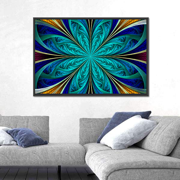 Multicolored Fractal Flower Canvas Wall Art