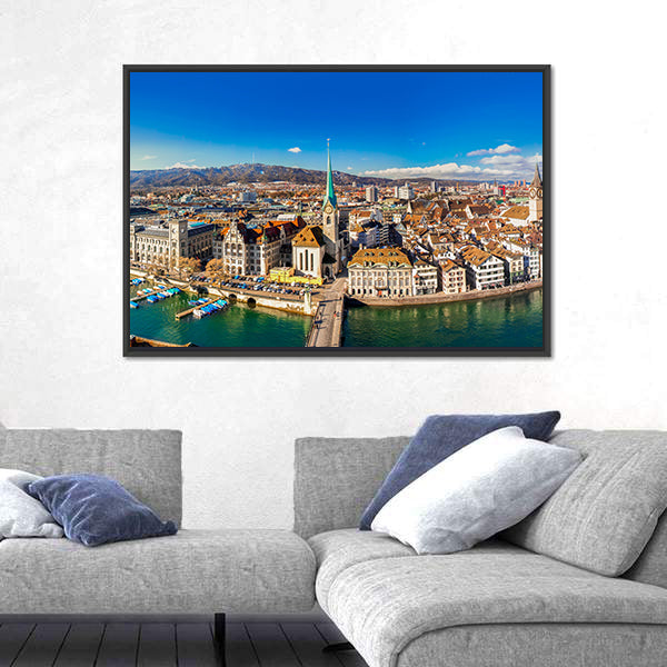 Historic Zurich City Canvas Wall Art