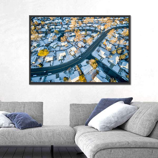Fort Collins Cityscape In Colorado Canvas Wall Art