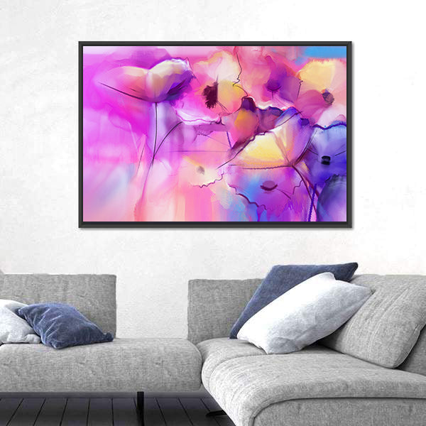 Tulip Flowers Abstract Canvas Wall Art