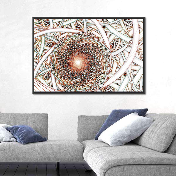 Shiny Fractal Spiral Canvas Wall Art
