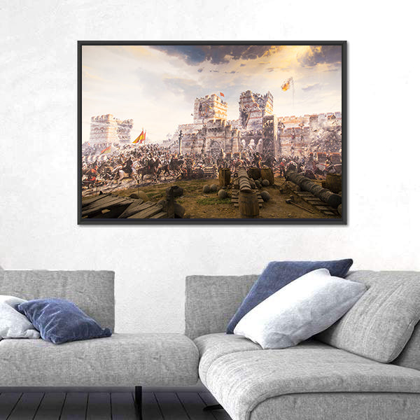 Historic Fall of Constantinople In 1453 Canvas Wall Art