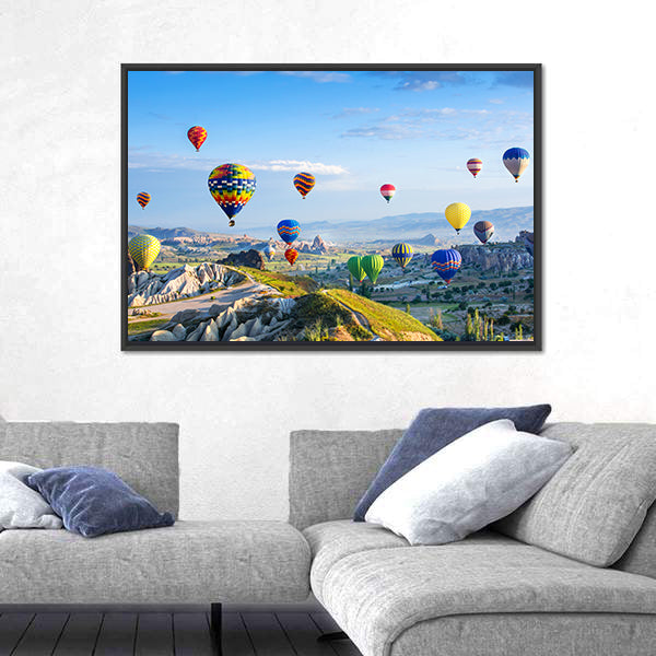 Hot Air Balloons Over Cappadocia Canvas Wall Art