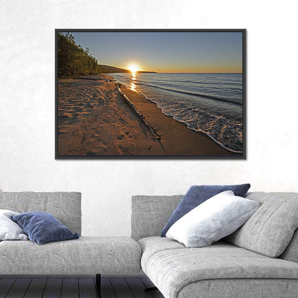 Lake Superior at Sunset Canvas Wall Art