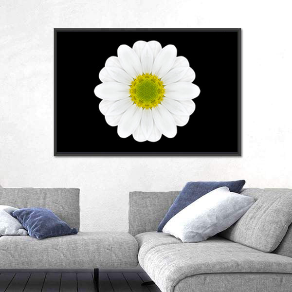 Close Up Of White Flower Mandala Canvas Wall Art