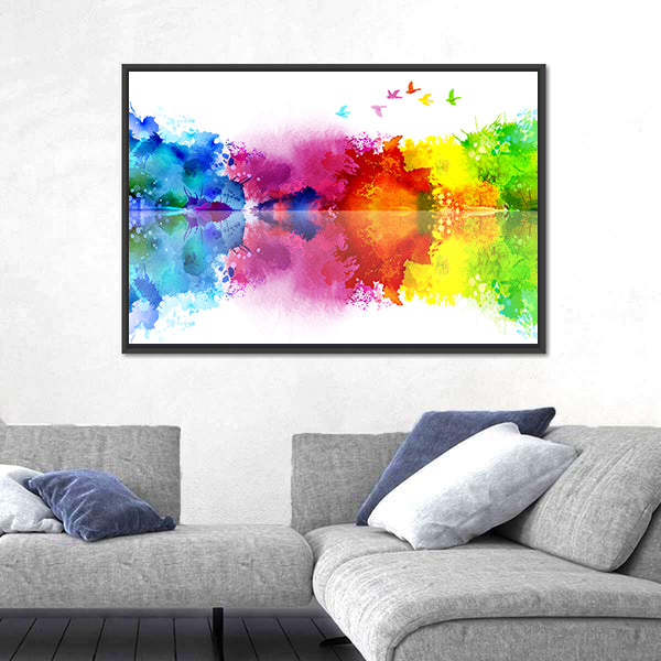 Flying Flock Of Birds Canvas Wall Art