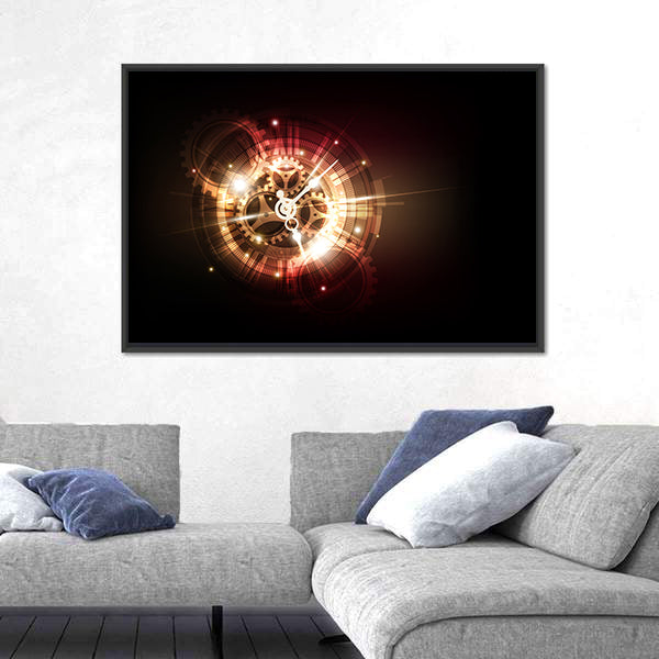 Clock Time Machine Concept Canvas Wall Art