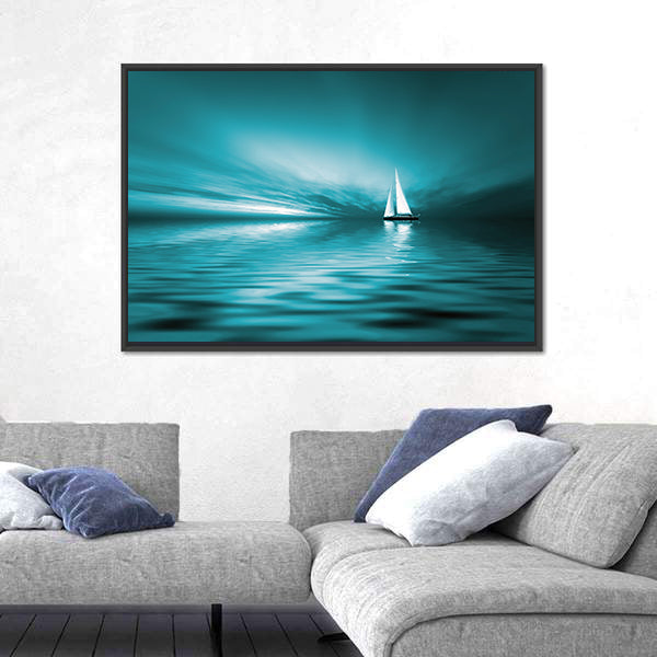 Sailing At Sunset Canvas Wall Art